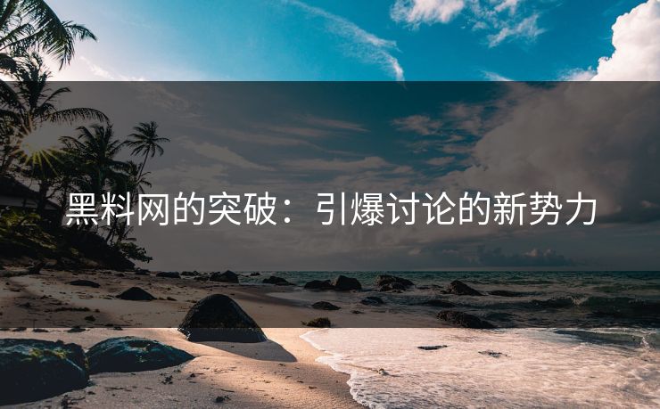 黑料网的突破：引爆讨论的新势力